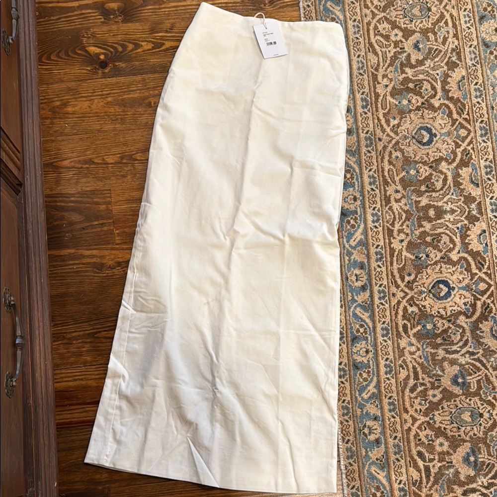 AEXAE White & Cream Linen Maxi Skirt